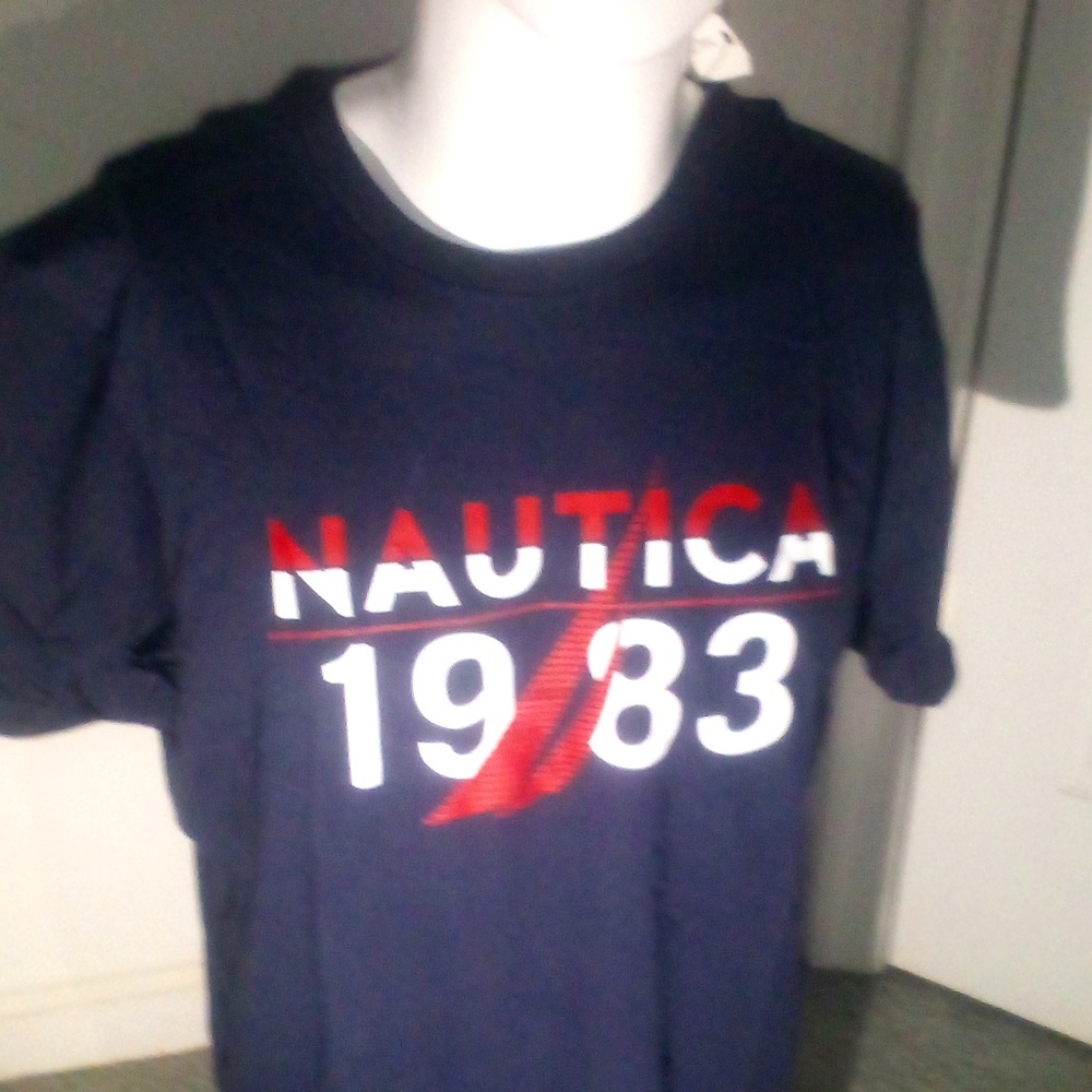 NAUTICA NAVY BLUE RED WHITE TSHIRT